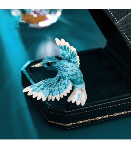 XSB113 - Blue Bird Saree Brooch